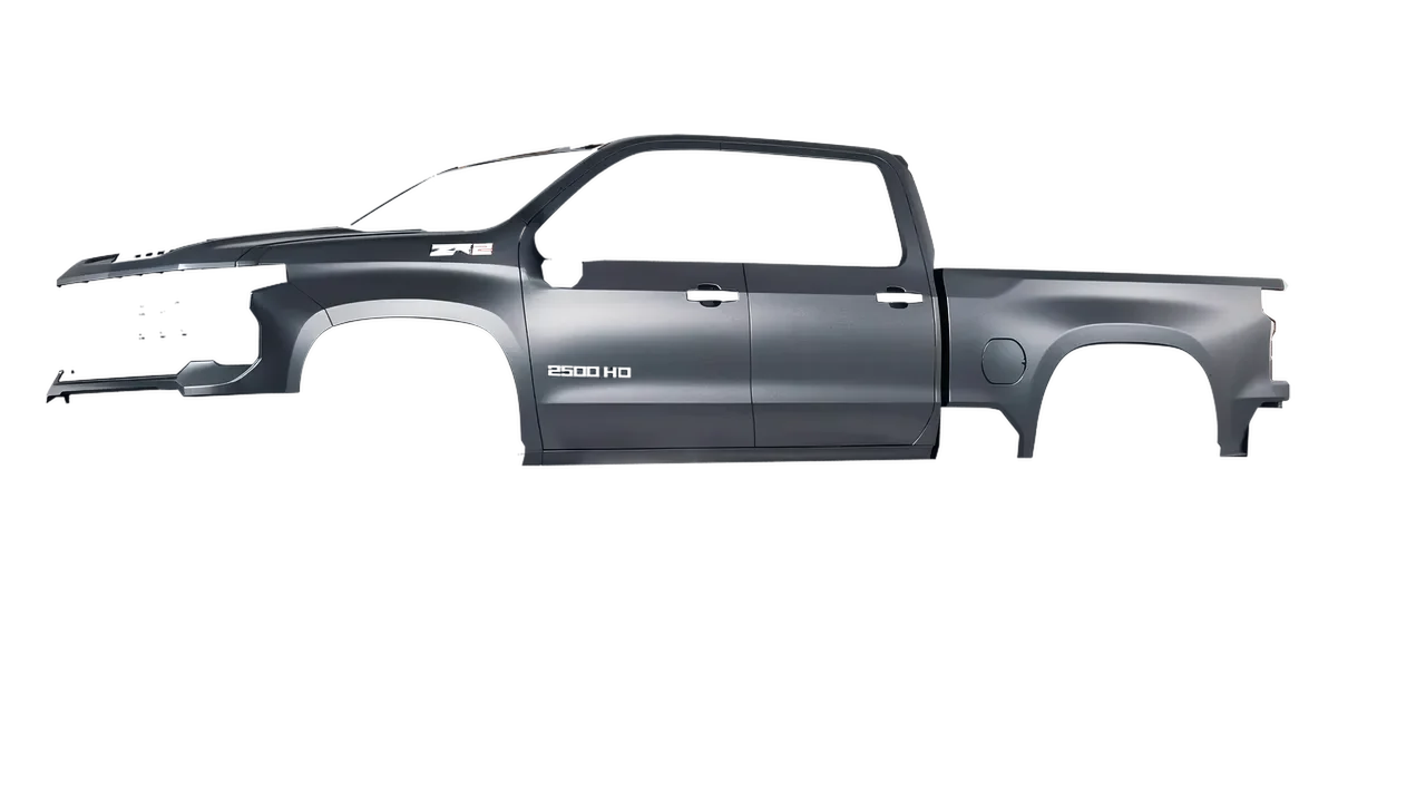 Chevrolet Silverado HD ZR2 2024 wrapped in Black Rock Grey (Avery Dennison SW900-823-M), front three-quarter view