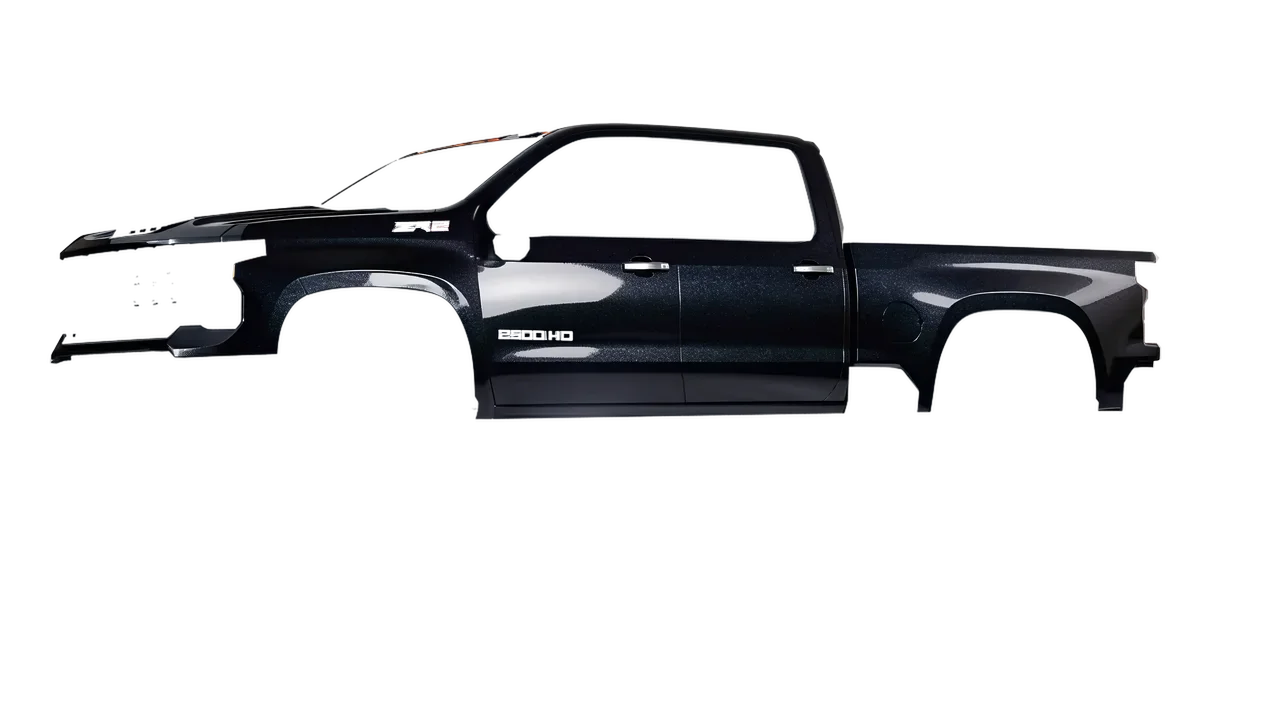 Chevrolet Silverado HD ZR2 Bison 2024 wrapped in Mystery Black (Avery Dennison SW900-184-M), front three-quarter view