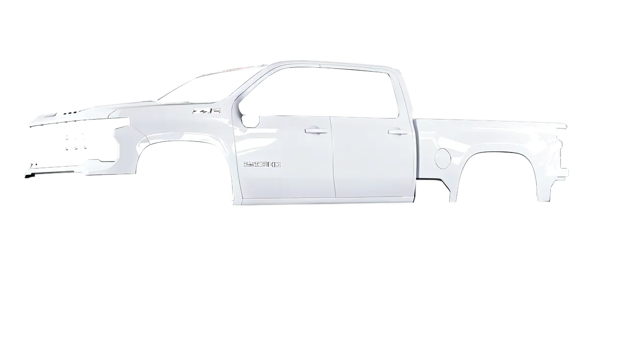 Chevrolet Silverado HD ZR2 Bison 2024 wrapped in Gloss White (3M G10), front three-quarter view