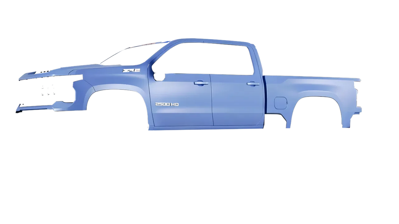 Chevrolet Silverado HD ZR2 Bison 2024 wrapped in Dreamline Blue (Avery Dennison SW900-616-O), front three-quarter view