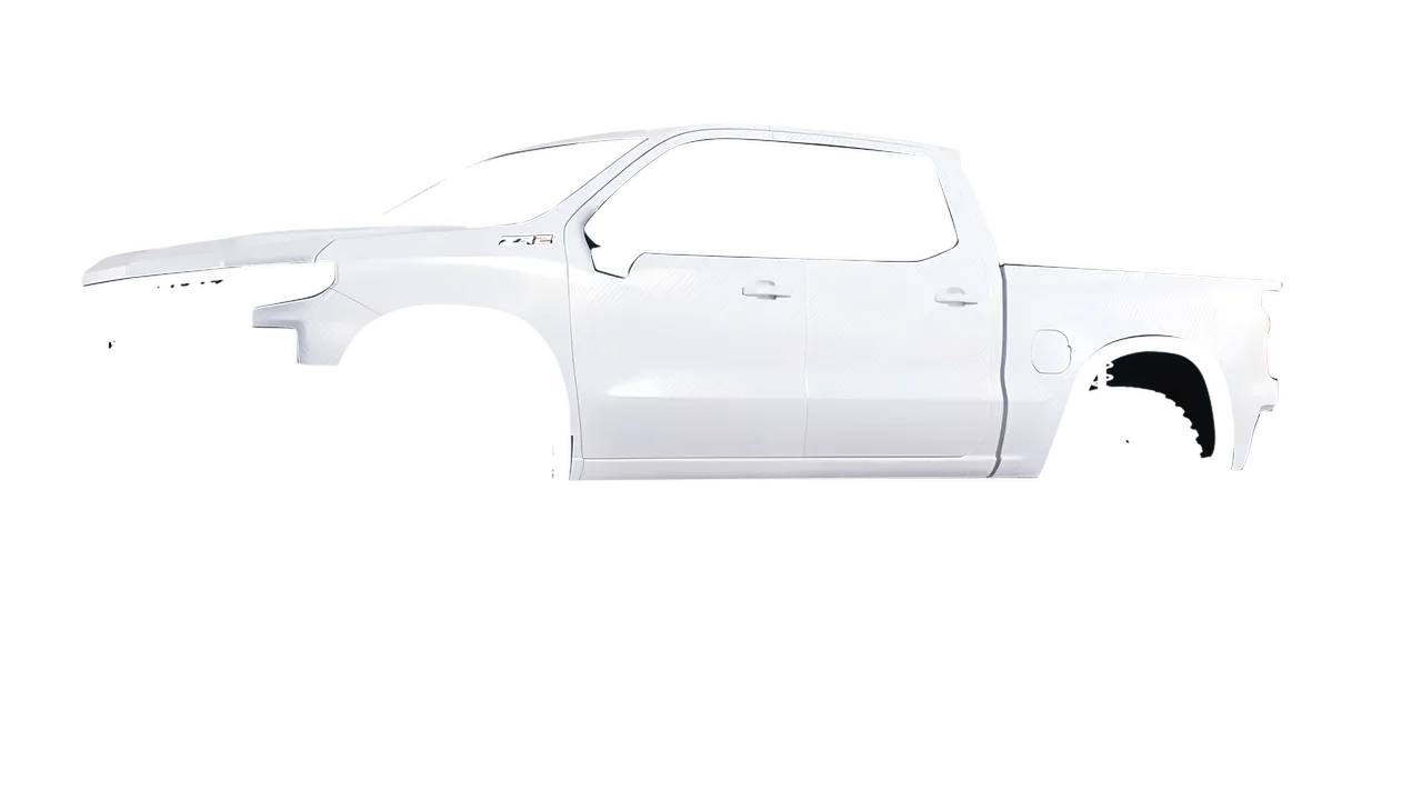 Chevrolet Silverado ZR2 2022 wrapped in Carbon Fiber White (Avery Dennison SW900-115-X), front three-quarter view
