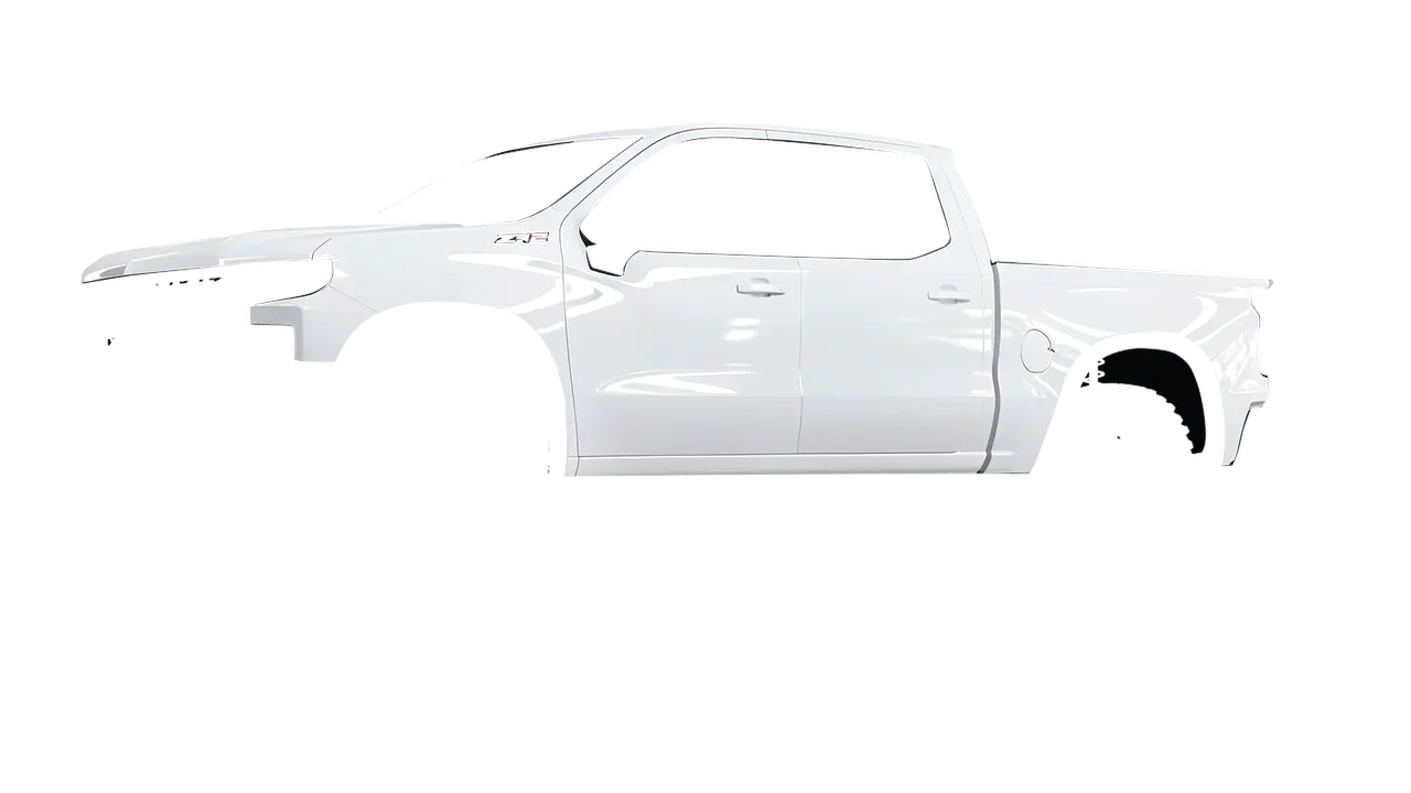 Chevrolet Silverado ZR2 2022 wrapped in Gloss White (3M G10), front three-quarter view