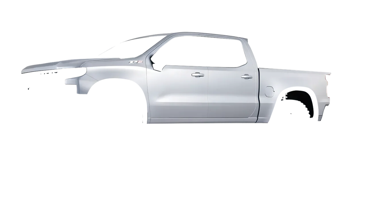 Chevrolet Silverado ZR2 2022 wrapped in Matte Silver (3M M21), front three-quarter view