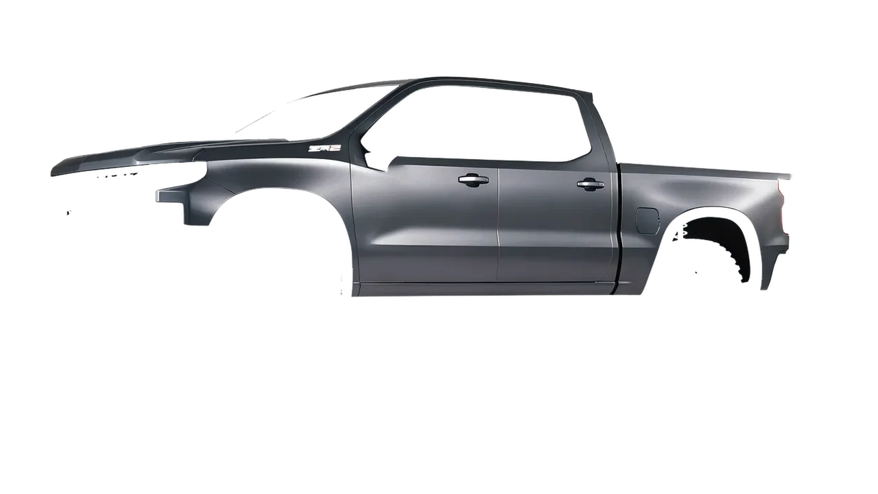 Chevrolet Silverado ZR2 2022 wrapped in Black Rock Grey (Avery Dennison SW900-823-M), front three-quarter view
