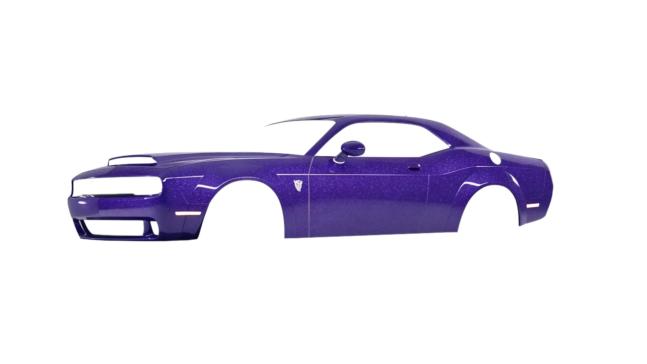 Dodge Challenger SRT 2023 wrapped in Purple (Avery Dennison SW900-587-D), front three-quarter view
