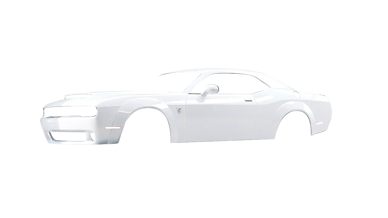 Dodge Challenger SRT 2023 wrapped in Gloss White (3M G10), front three-quarter view