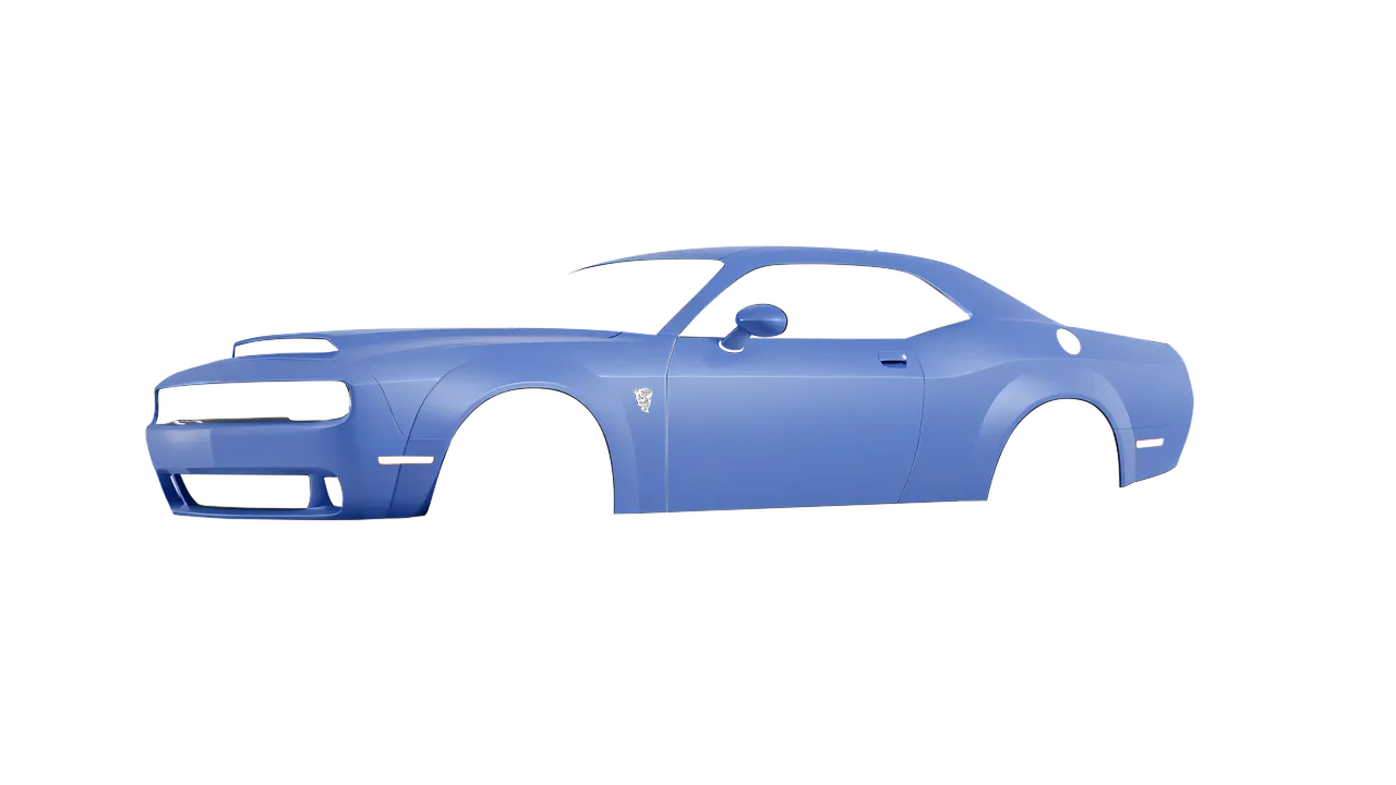 Dodge Challenger SRT 2023 wrapped in Dreamline Blue (Avery Dennison SW900-616-O), front three-quarter view