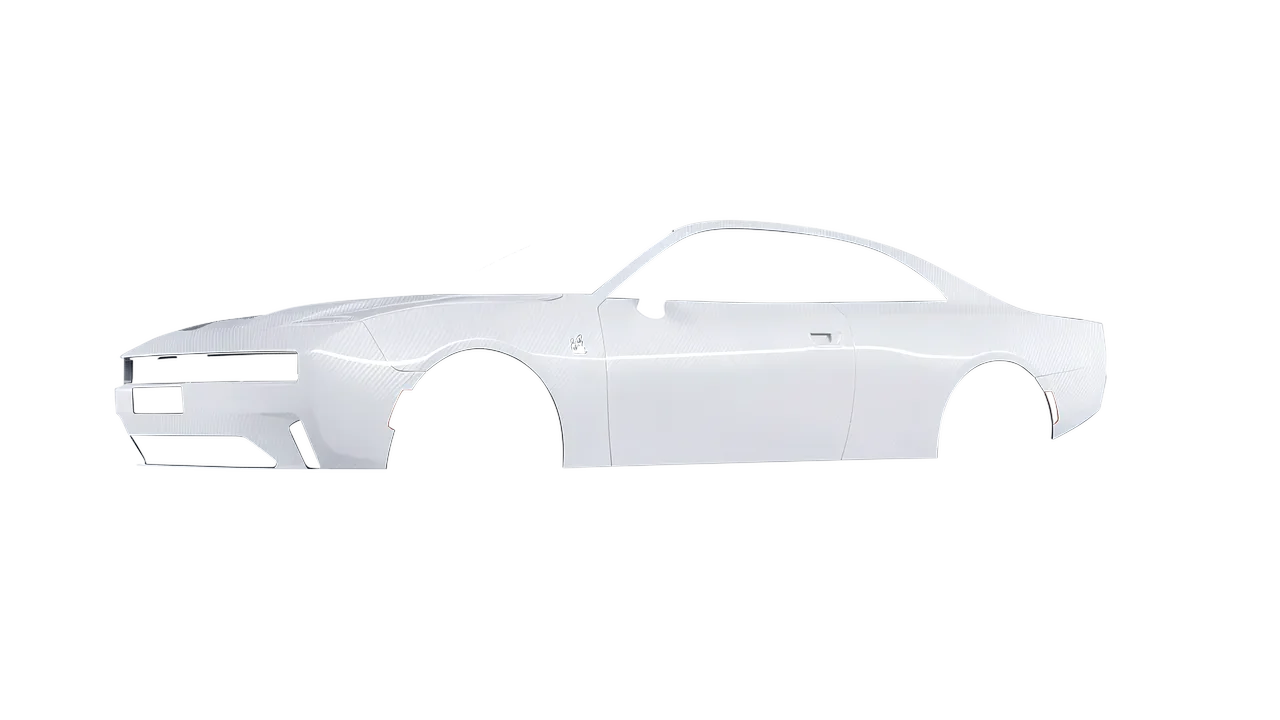 Dodge Charger Daytona 2024 wrapped in Carbon Fiber White (Avery Dennison SW900-115-X), front three-quarter view