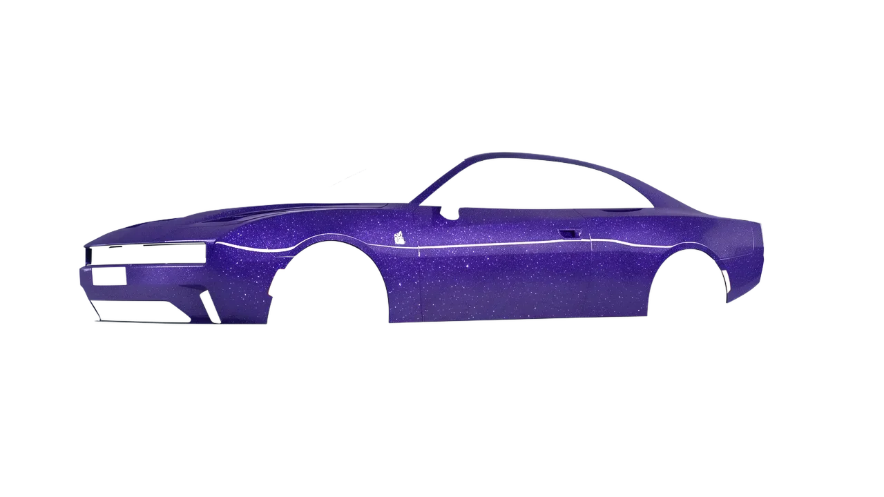 Dodge Charger Daytona 2024 wrapped in Purple (Avery Dennison SW900-587-D), front three-quarter view