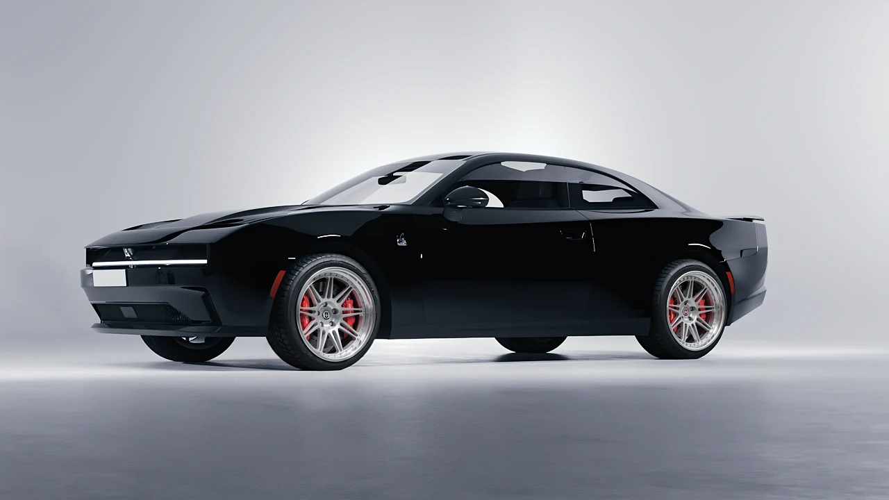 Dodge Charger Daytona 2024 on HRE Performance Wheels 301 forged wheels, front three-quarter view