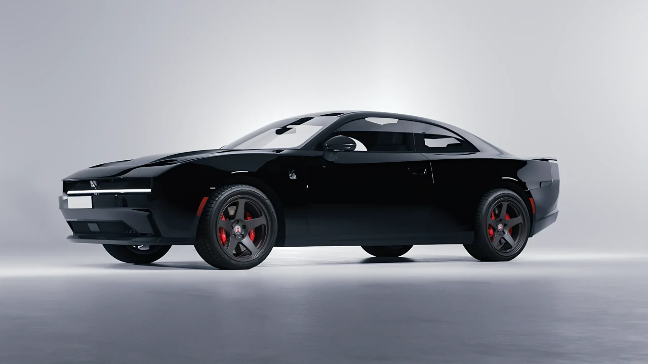 Dodge Charger Daytona 2024 on HRE Performance Wheels 305-GT forged wheels, front three-quarter view