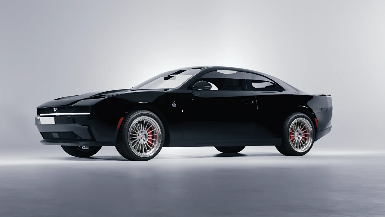 Dodge Charger Daytona 2024 on HRE Performance Wheels 309 forged wheels, front three-quarter view