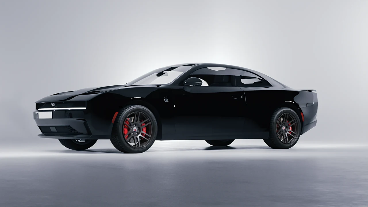 Dodge Charger Daytona 2024 on HRE Performance Wheels 312-GT forged wheels, front three-quarter view