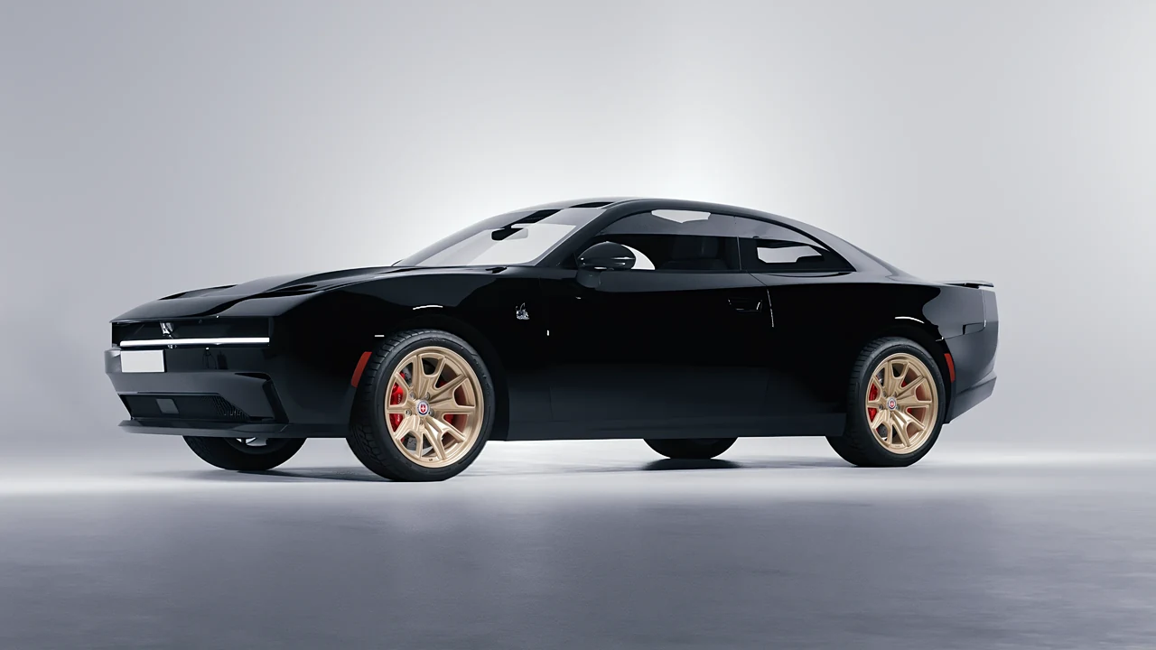 Dodge Charger Daytona 2024 on HRE Performance Wheels 427M forged wheels, front three-quarter view