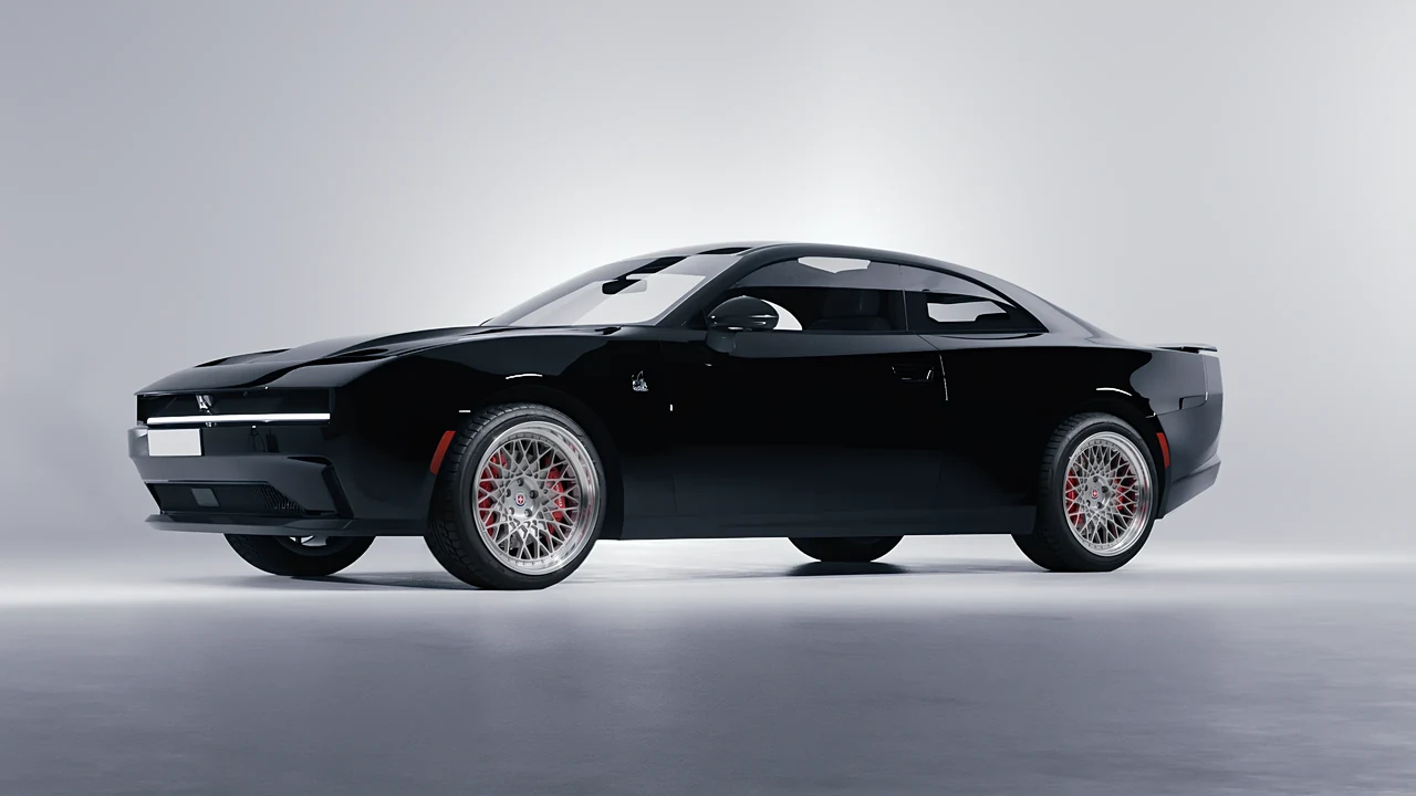 Dodge Charger Daytona 2024 on HRE Performance Wheels 501 forged wheels, front three-quarter view