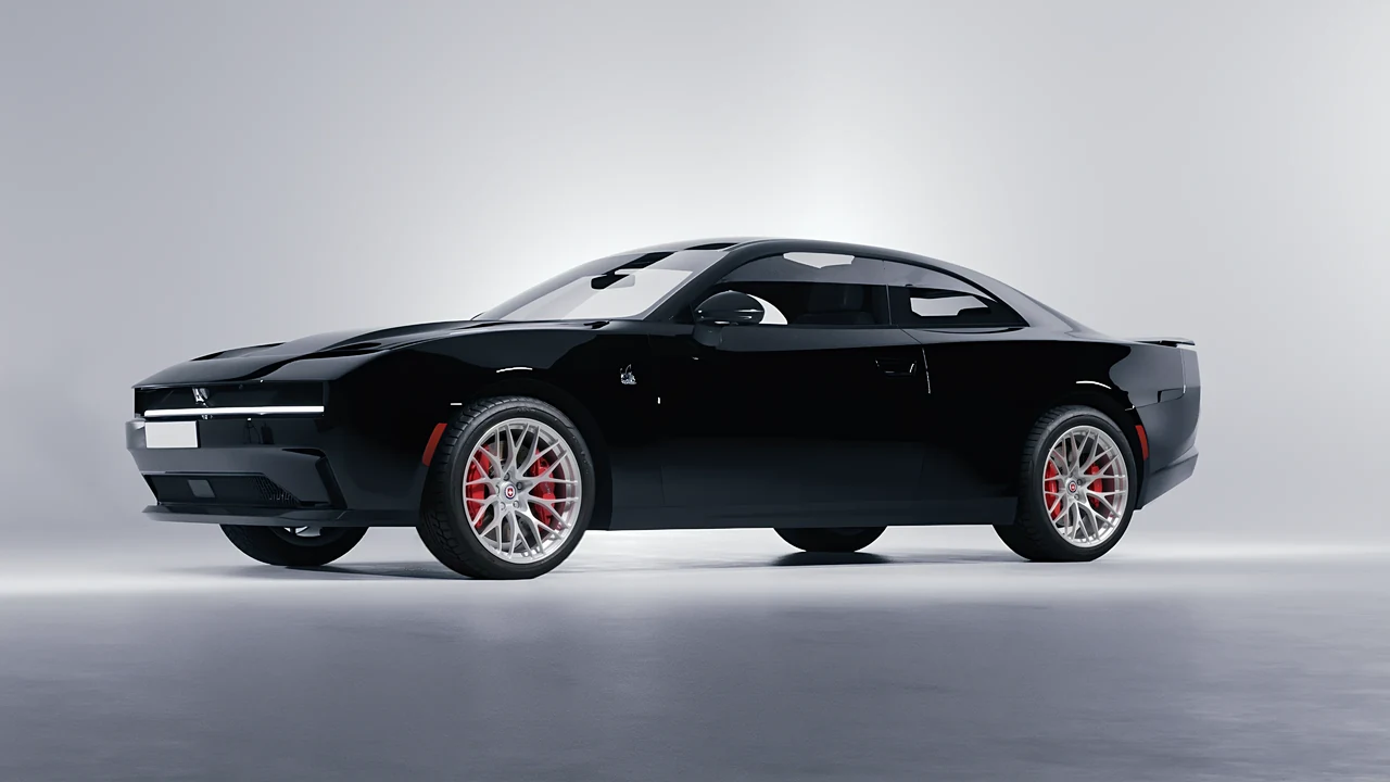 Dodge Charger Daytona 2024 on HRE Performance Wheels 520M forged wheels, front three-quarter view