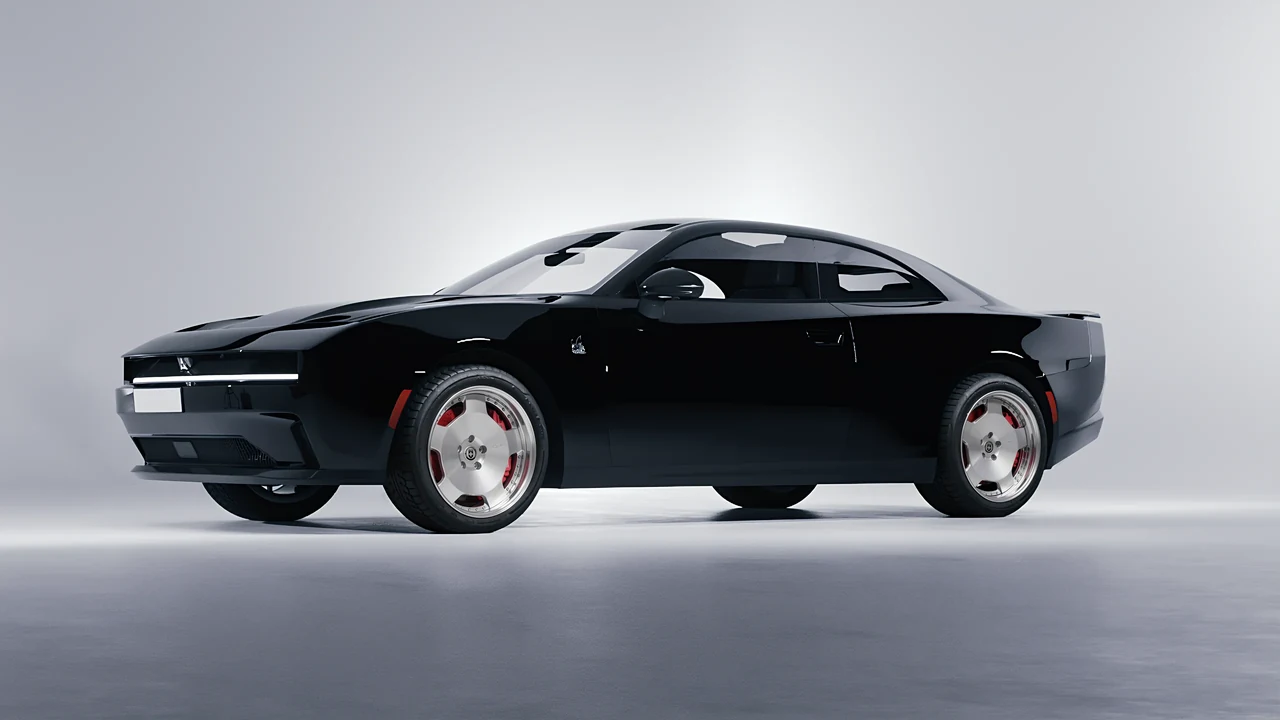 Dodge Charger Daytona 2024 on HRE Performance Wheels 544 forged wheels, front three-quarter view