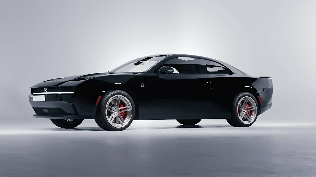 Dodge Charger Daytona 2024 on HRE Performance Wheels G-Code forged wheels, front three-quarter view