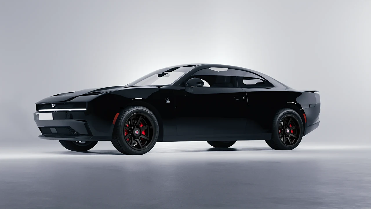 Dodge Charger Daytona 2024 on HRE Performance Wheels HD188H forged wheels, front three-quarter view