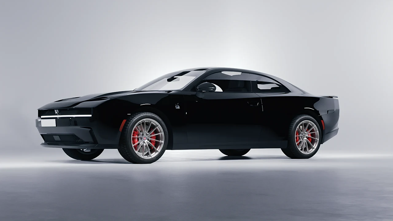 Dodge Charger Daytona 2024 on HRE Performance Wheels P103 forged wheels, front three-quarter view