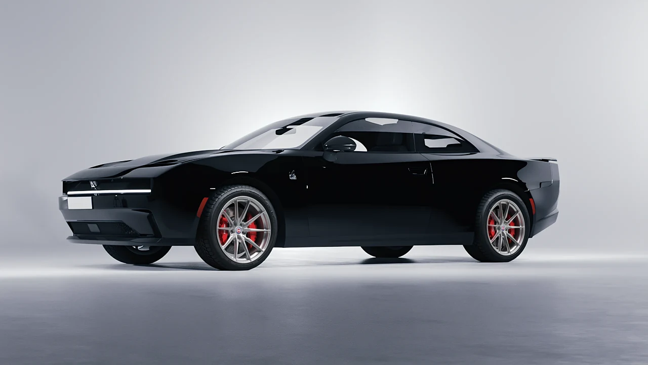 Dodge Charger Daytona 2024 on HRE Performance Wheels P104SC forged wheels, front three-quarter view