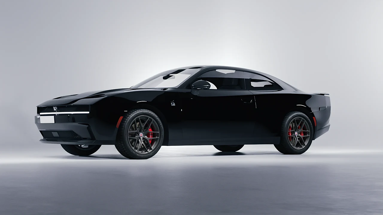 Dodge Charger Daytona 2024 on HRE Performance Wheels P161 forged wheels, front three-quarter view