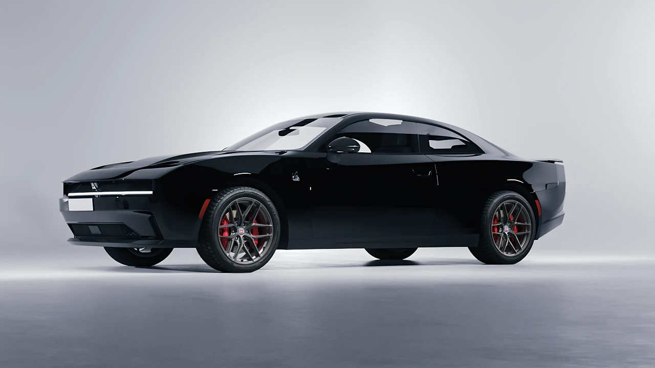 Dodge Charger Daytona 2024 on HRE Performance Wheels P161SC forged wheels, front three-quarter view