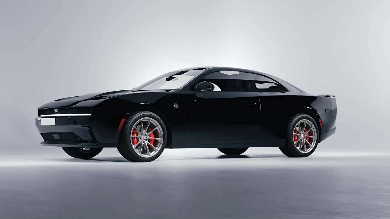 Dodge Charger Daytona 2024 on HRE Performance Wheels P204 forged wheels, front three-quarter view