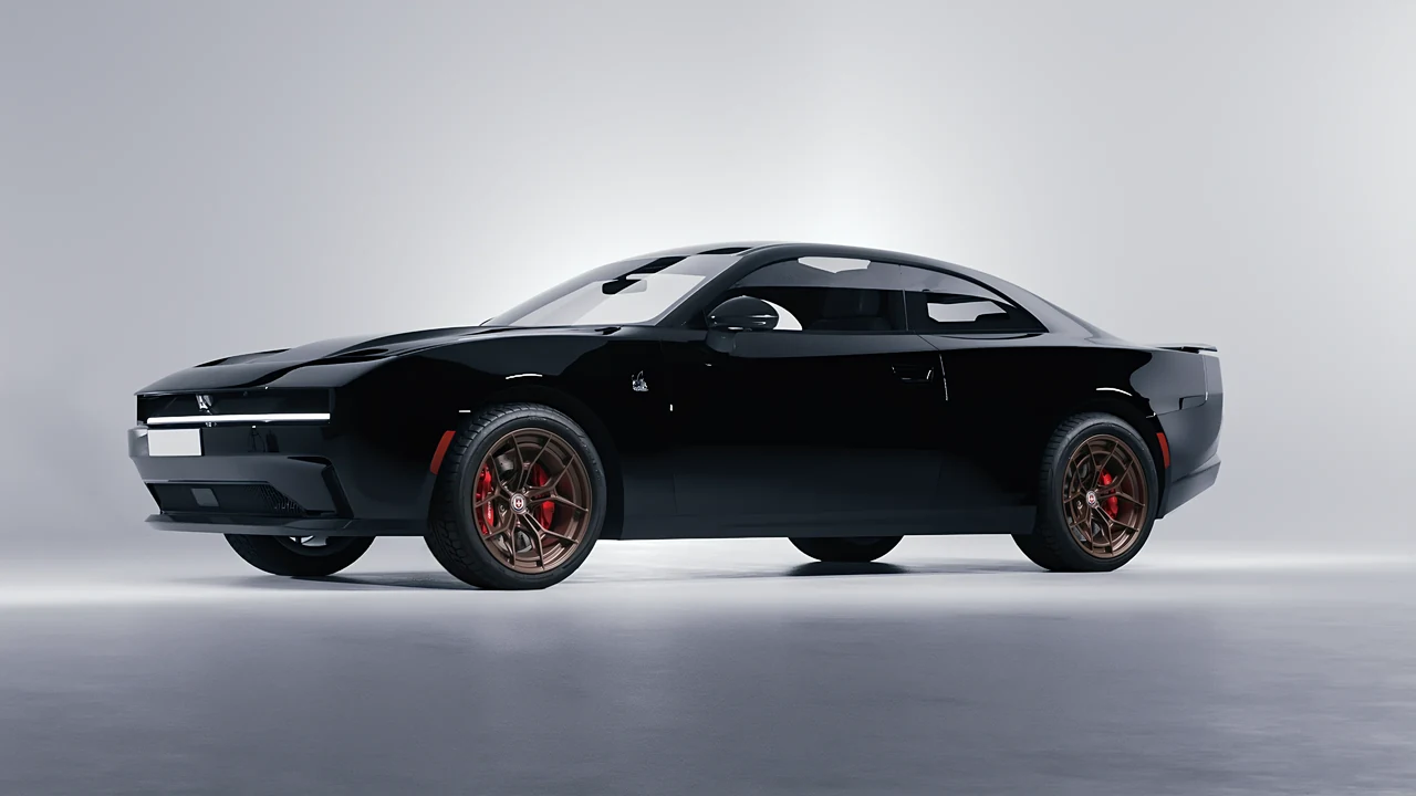 Dodge Charger Daytona 2024 on HRE Performance Wheels P301 forged wheels, front three-quarter view