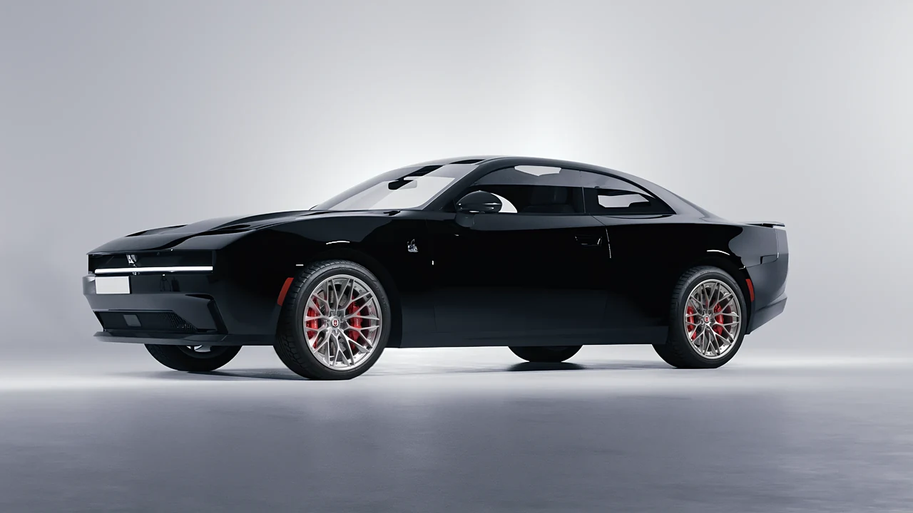 Dodge Charger Daytona 2024 on HRE Performance Wheels S200 forged wheels, front three-quarter view