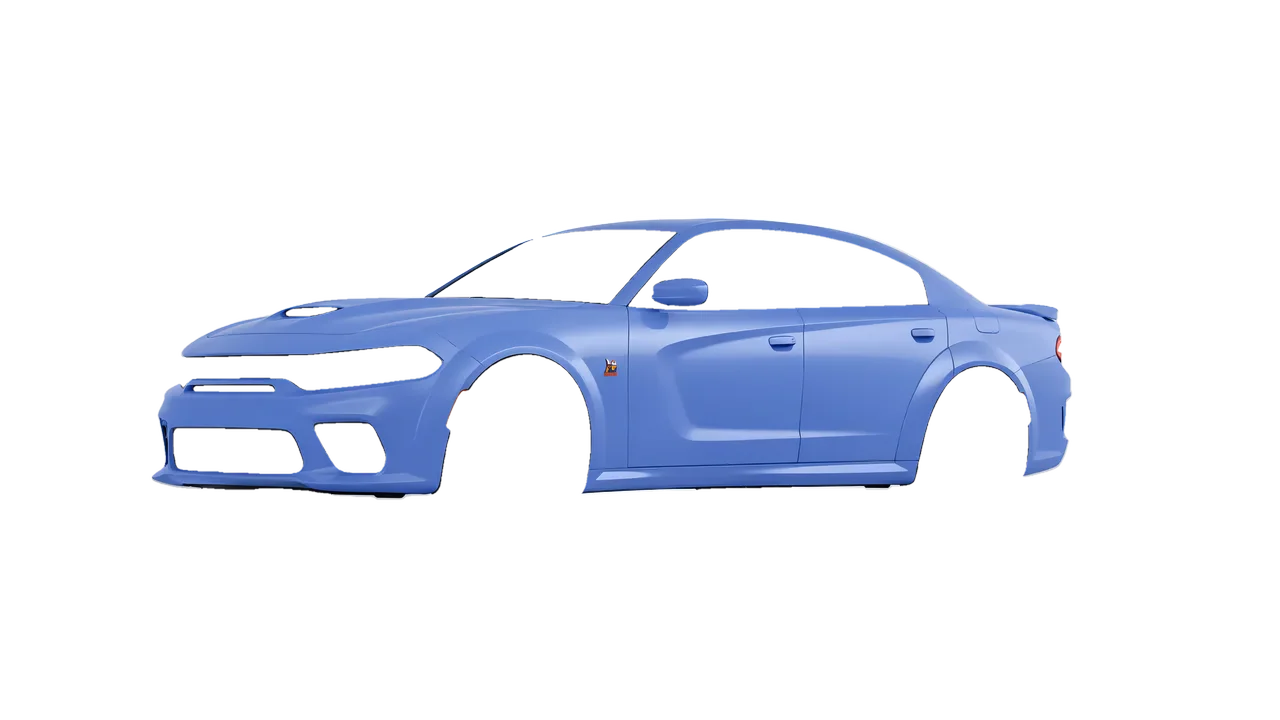 Dodge Charger Scat Pack Widebody 2020 wrapped in Dreamline Blue (Avery Dennison SW900-616-O), front three-quarter view