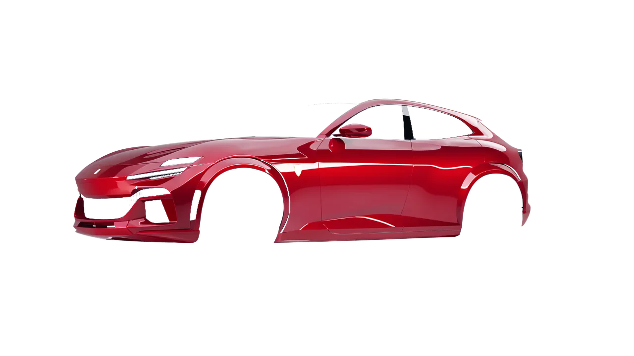 Ferrari Purosangue 2024 wrapped in Cargo Red Gloss (ORACAL 970RA-882G), front three-quarter view