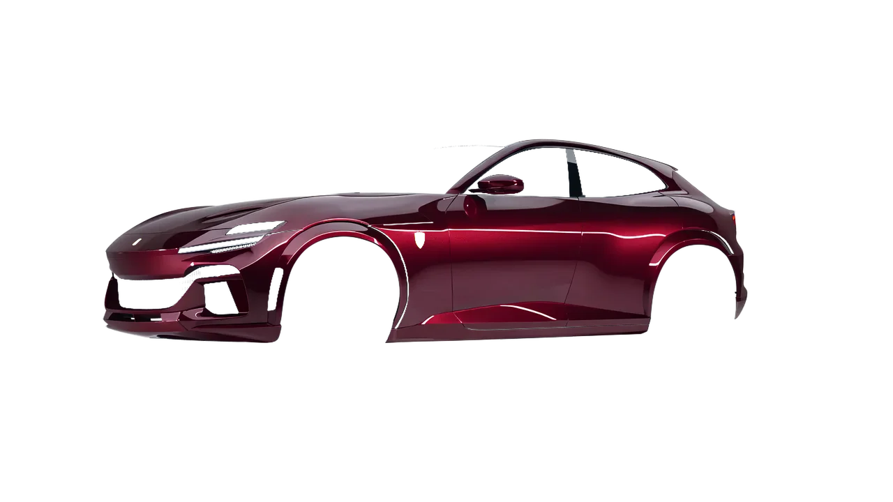 Ferrari Purosangue 2024 wrapped in Red Brown Gloss (ORACAL 970RA-369G), front three-quarter view