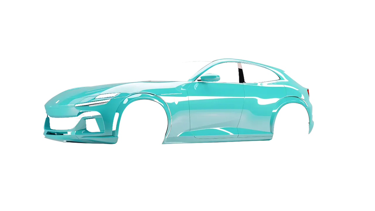 Ferrari Purosangue 2024 wrapped in Mint Gloss (ORACAL 970RA-055G), front three-quarter view