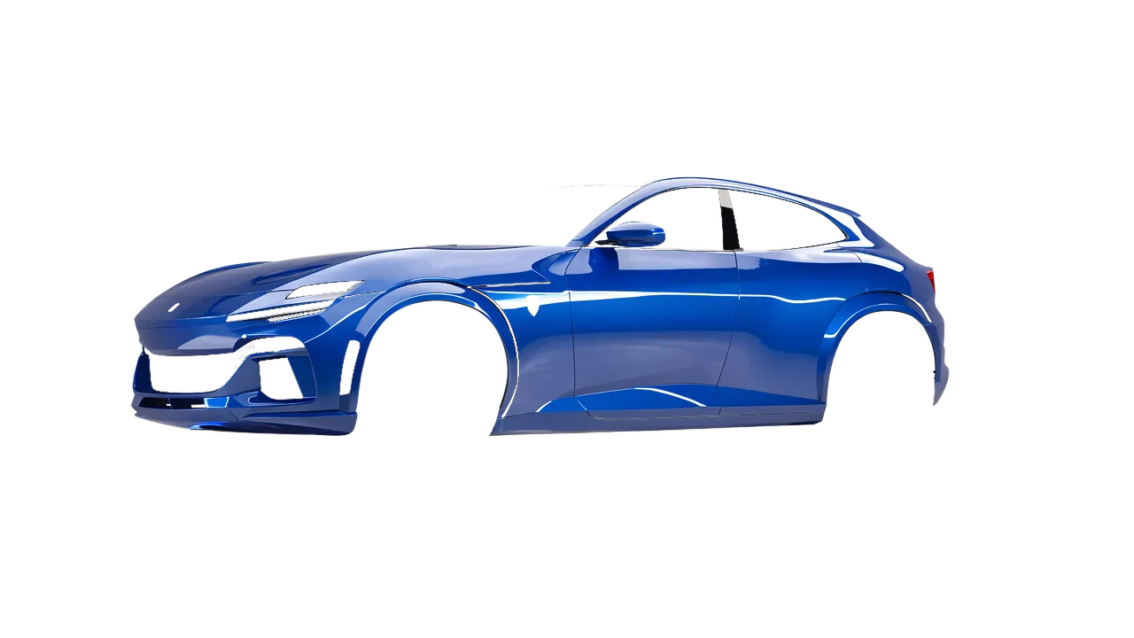 Ferrari Purosangue 2024 wrapped in Sea Blue Gloss (ORACAL 970RA-509G), front three-quarter view