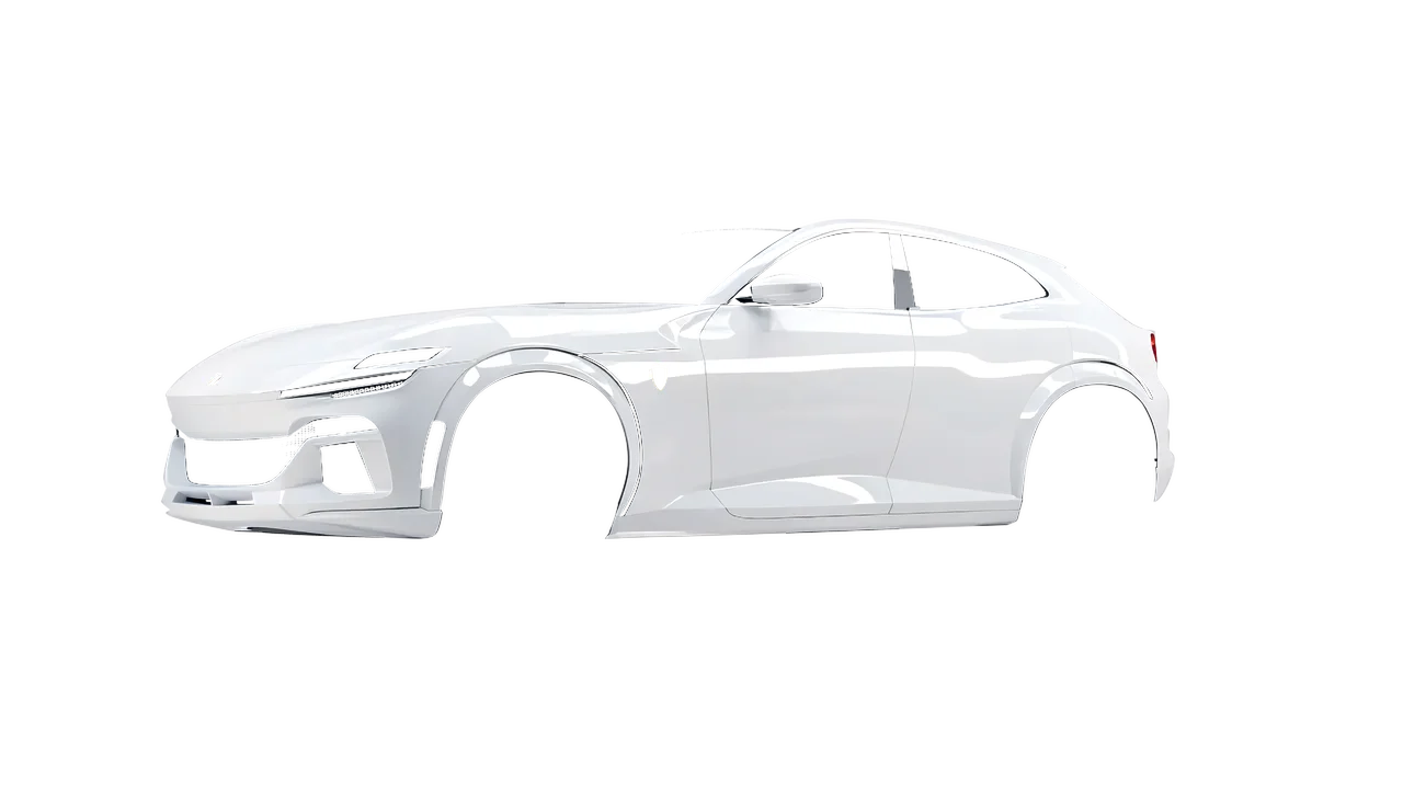 Ferrari Purosangue 2024 wrapped in White Gloss (ORACAL 970RA-010G), front three-quarter view