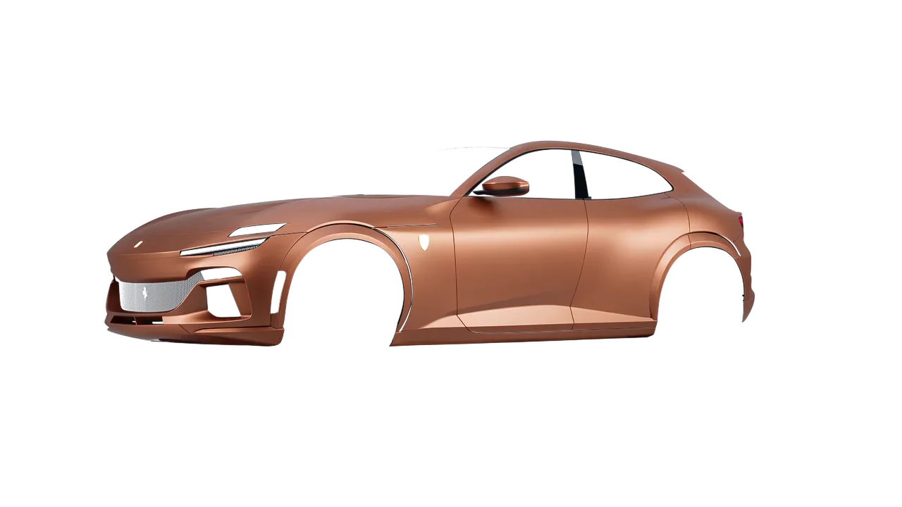 Ferrari Purosangue 2024 wrapped in Copper Metallic (3M M229), front three-quarter view