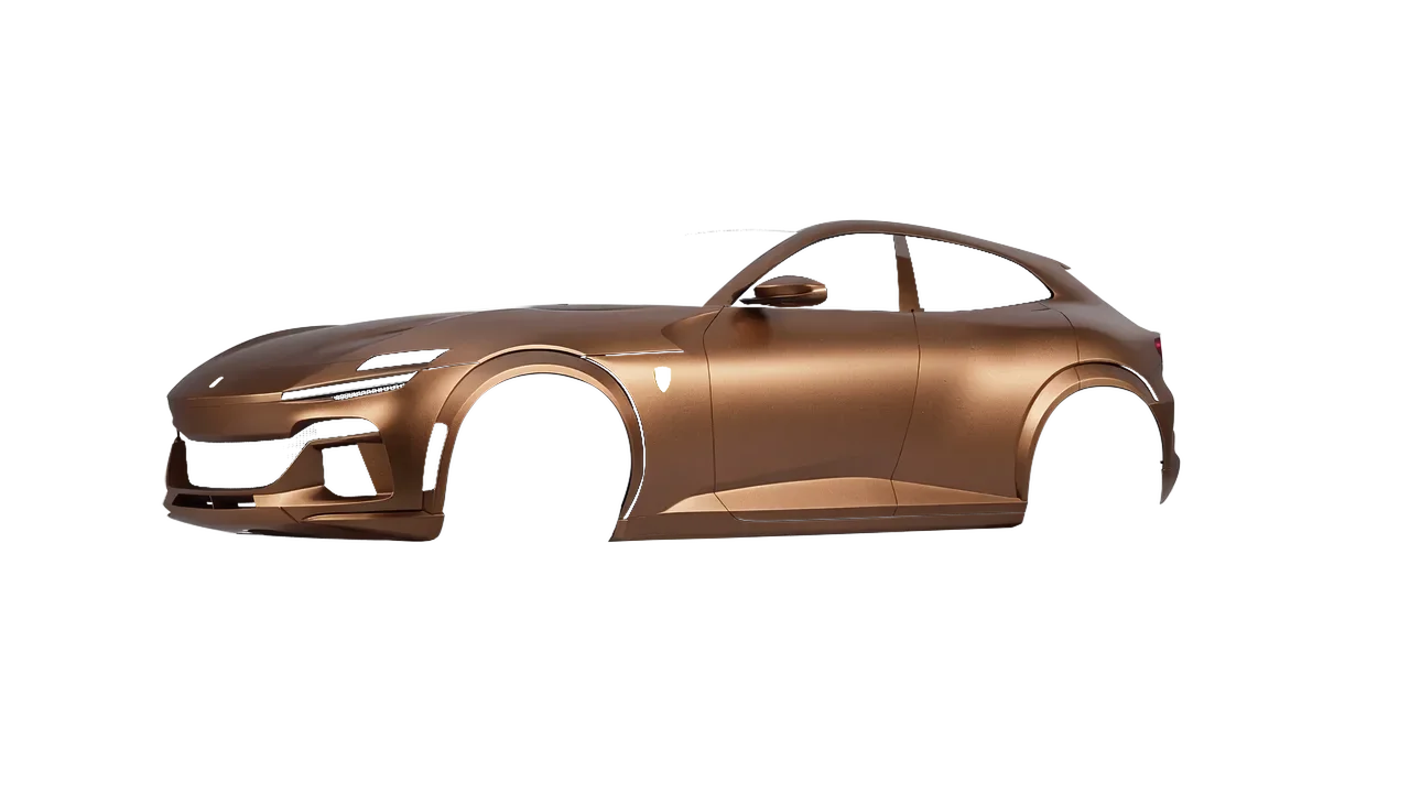 Ferrari Purosangue 2024 wrapped in Matt Anodised Bronze (KPMF K75549), front three-quarter view
