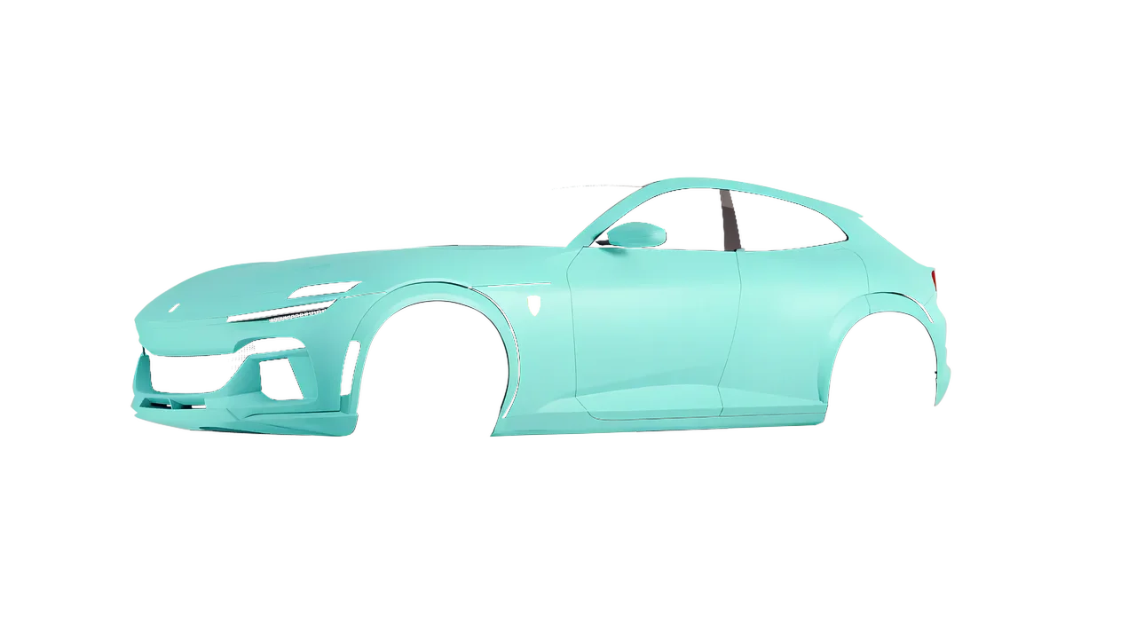 Ferrari Purosangue 2024 wrapped in Mint Matt (ORACAL 970RA-055M), front three-quarter view