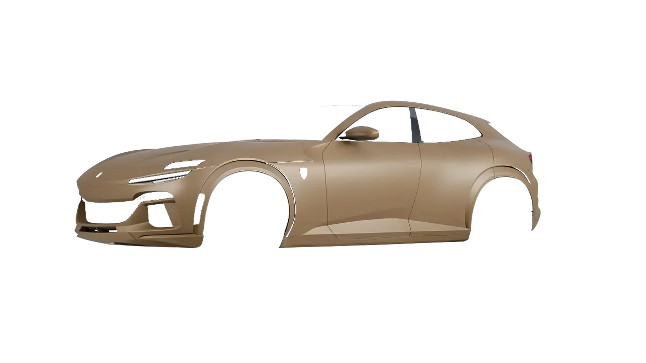 Ferrari Purosangue 2024 wrapped in Matt Stealth Tundra (KPMF K75531), front three-quarter view