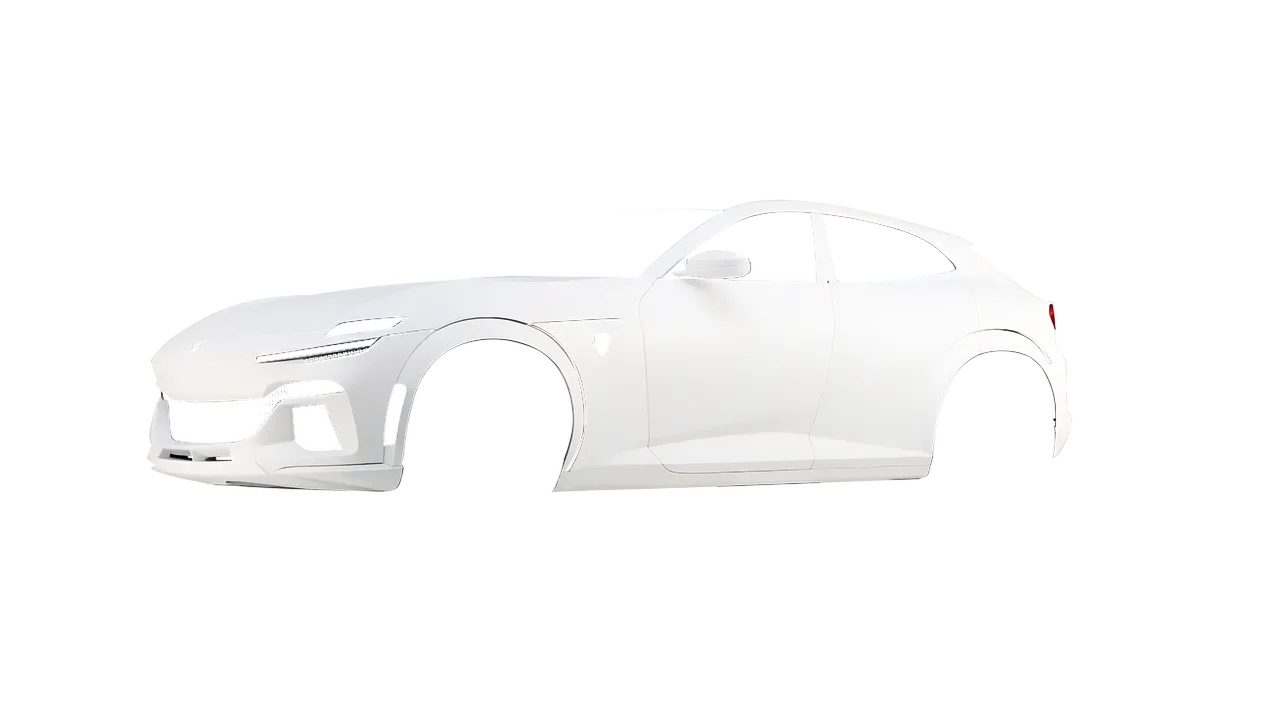 Ferrari Purosangue 2024 wrapped in White Matt (KPMF K89011), front three-quarter view