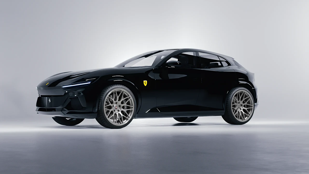Ferrari Purosangue 2024 on HRE Performance Wheels 300M forged wheels, front three-quarter view