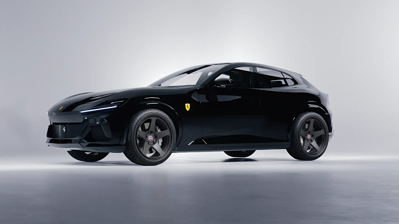 Ferrari Purosangue 2024 on HRE Performance Wheels 305-GT forged wheels, front three-quarter view