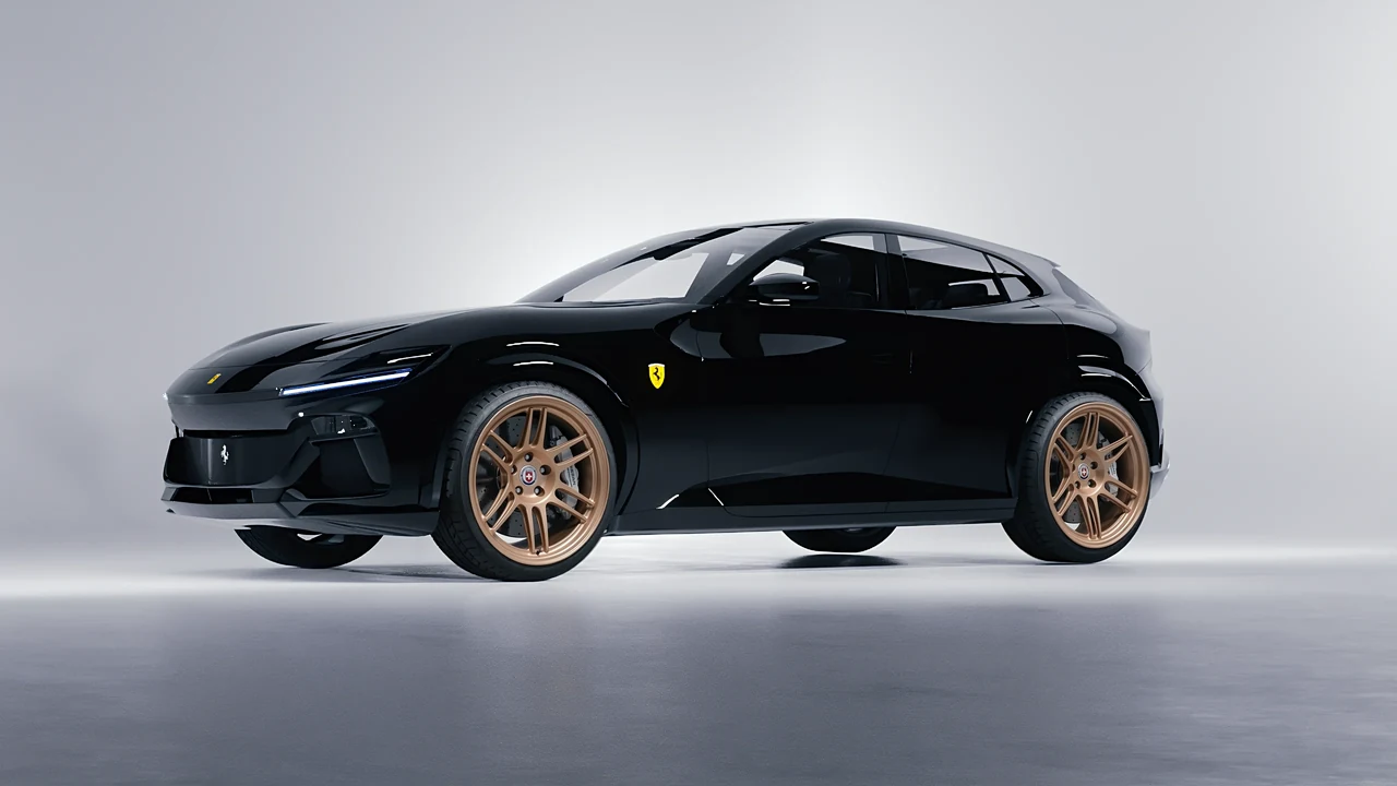 Ferrari Purosangue 2024 on HRE Performance Wheels 312-GTS forged wheels, front three-quarter view