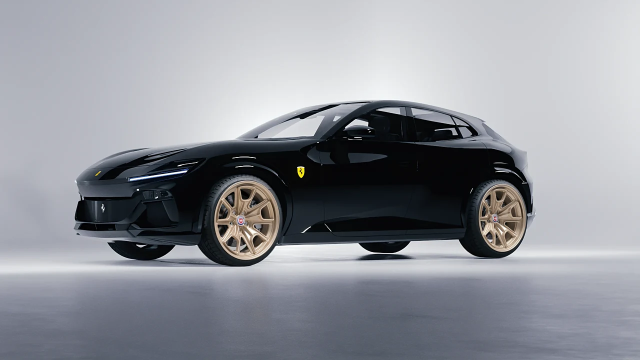 Ferrari Purosangue 2024 on HRE Performance Wheels 427M forged wheels, front three-quarter view