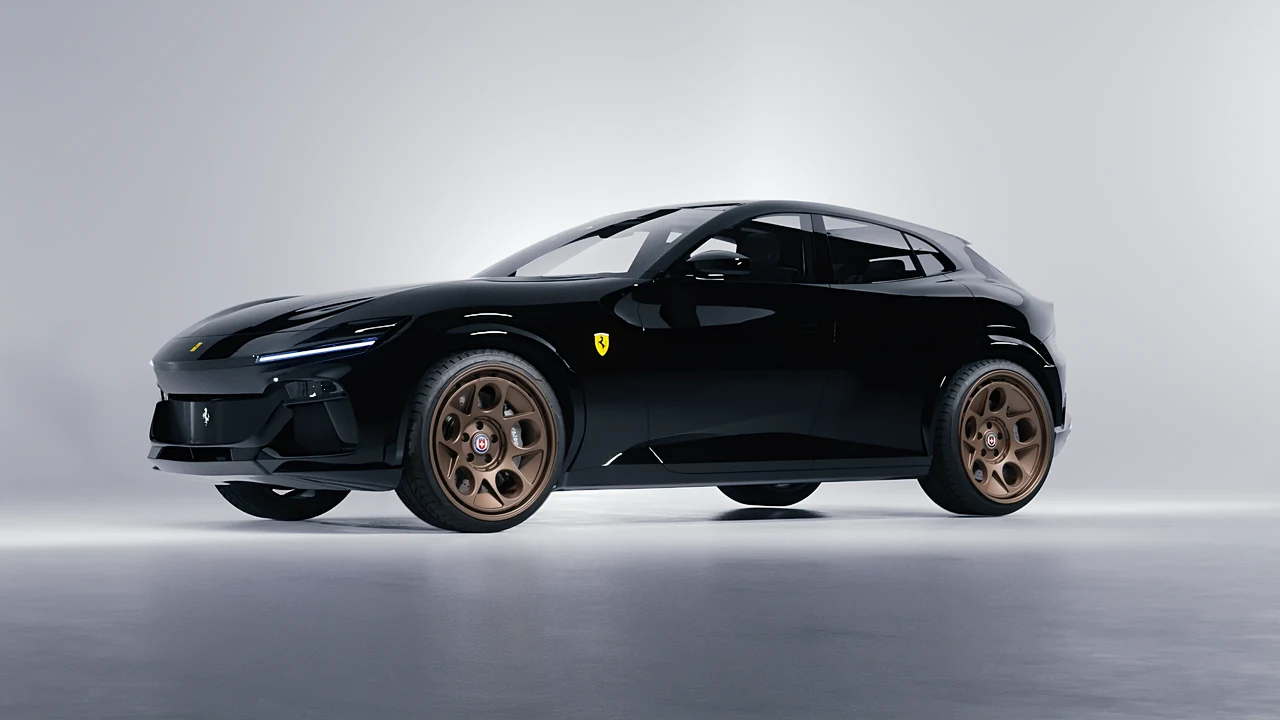 Ferrari Purosangue 2024 on HRE Performance Wheels 454-GTM forged wheels, front three-quarter view