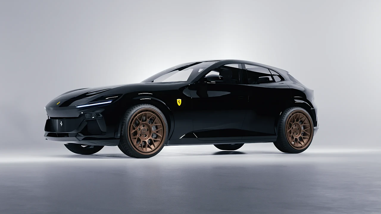 Ferrari Purosangue 2024 on HRE Performance Wheels 500-GTM forged wheels, front three-quarter view