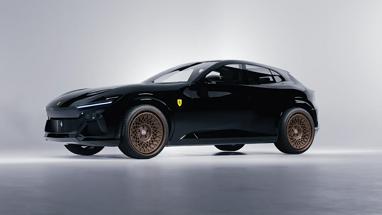 Ferrari Purosangue 2024 on HRE Performance Wheels 501-GTM forged wheels, front three-quarter view
