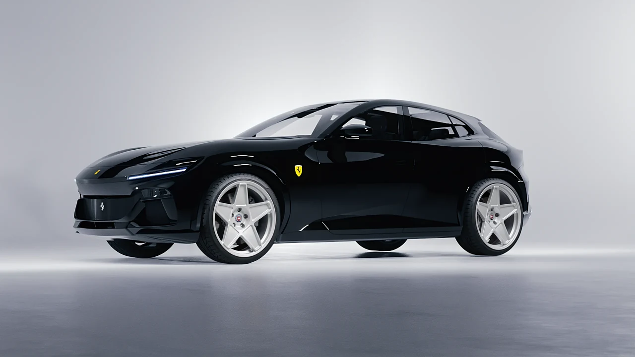 Ferrari Purosangue 2024 on HRE Performance Wheels 505M forged wheels, front three-quarter view