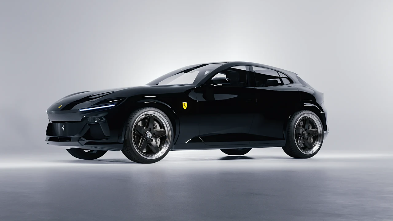 Ferrari Purosangue 2024 on HRE Performance Wheels 517 forged wheels, front three-quarter view
